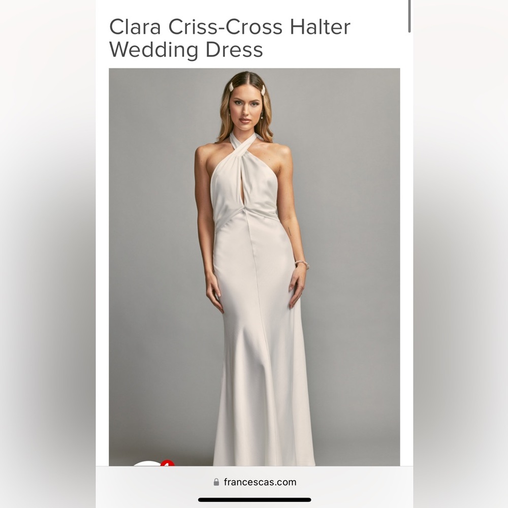 Clara Criss-Cross Halter Wedding Dress - L, NWT